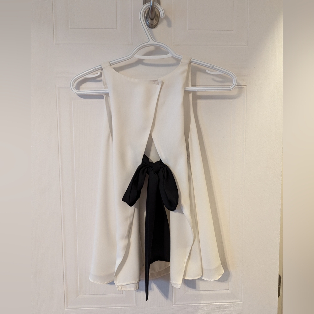 Zara open back blouse with bow